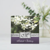  uitnodigingen tot weduwschap met witte en Paarse  (Staand voorkant)