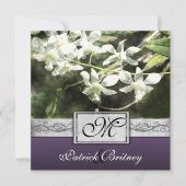 uitnodigingen tot weduwschap met witte en Paarse (Voorkant)