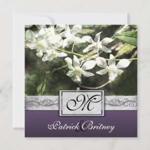 uitnodigingen tot weduwschap met witte en Paarse