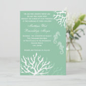 Uitnodigingen tot weduwschap met zeefoam Blue Cora (Staand voorkant)