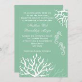 Uitnodigingen tot weduwschap met zeefoam Blue Cora (Voorkant / Achterkant)