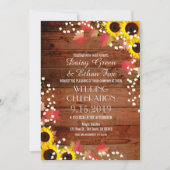 Uitnodigingen tot weduwschap op het Rustic Sunflow (Voorkant)