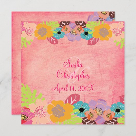 Uitnodigingen tot weduwschap tussen Leis en Luau (Voorkant / Achterkant)