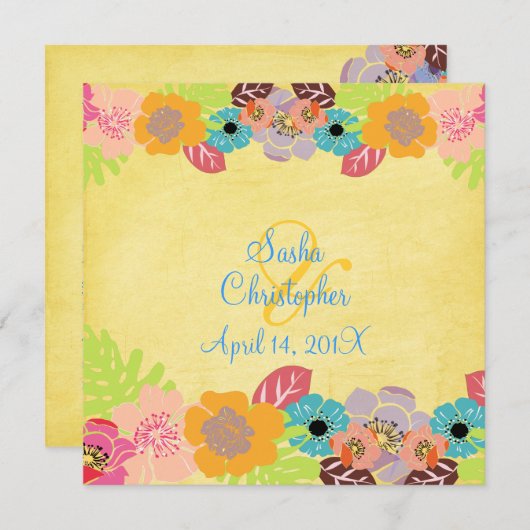 Uitnodigingen tot weduwschap tussen Leis en Luau (Voorkant / Achterkant)