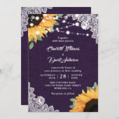 Uitnodigingen tot weduwschap tussen Paars en zonne (Voorkant / Achterkant)