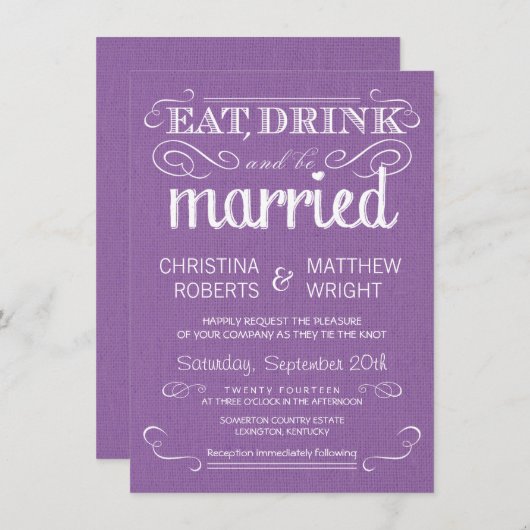 Uitnodigingen tot weduwschap tussen Rustische Paar (Voorkant / Achterkant)