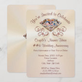 Uitnodigingen  trouwdag jubileum Roze Goud, Persoo (Voorkant / Achterkant)