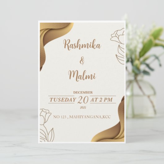 Uitnodigingen trouwkaart (Staand voorkant)