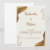 Uitnodigingen trouwkaart (Voorkant / Achterkant)