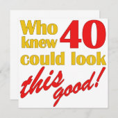Uitnodigingen van 40e verjaardag van de verjaardag (Voorkant / Achterkant)