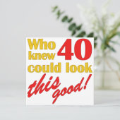 Uitnodigingen van 40e verjaardag van de verjaardag (Staand voorkant)