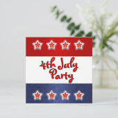 Uitnodigingen van 4 juli - aanpasbare sjabloon (Staand voorkant)