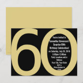 Uitnodigingen van 6-0-partijen voor zwarte en goud (Voorkant / Achterkant)