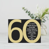 Uitnodigingen van 6-0-partijen voor zwarte en goud (Staand voorkant)