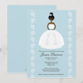 Uitnodigingen van Afrikaanse Amerikaanse  Bridal-d (Voorkant / Achterkant)