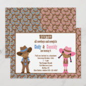 Uitnodigingen van Afrikaanse Amerikaanse cowboy en (Voorkant / Achterkant)