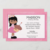 Uitnodigingen van Afrikaanse Amerikaanse prinses (Voorkant / Achterkant)