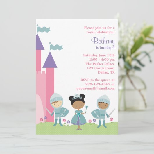 Uitnodigingen van Afrikaanse Amerikaanse prinses e (Staand voorkant)