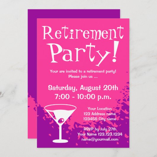 Uitnodigingen van aftredende partijen | Aangepaste (Voorkant / Achterkant)