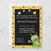 Uitnodigingen van Alien Birthday Party (Voorkant)