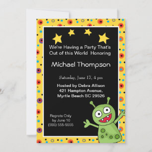 Uitnodigingen van Alien Birthday Party