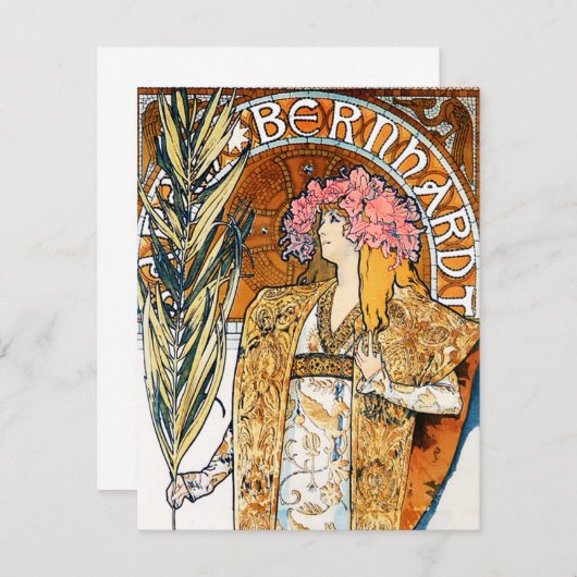 Uitnodigingen van Alphonse Mucha Gismonda (Voorkant / Achterkant)