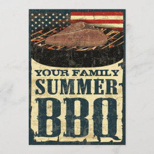 Uitnodigingen van Amerikaanse vlag BBQ