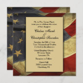 Uitnodigingen van Amerikaanse vlagweddenschappen (Voorkant / Achterkant)