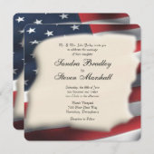 Uitnodigingen van Amerikaanse vlagweddenschappen (Voorkant / Achterkant)