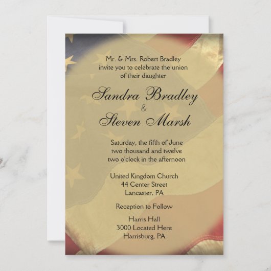 Uitnodigingen van Amerikaanse vlagweddenschappen (Voorkant)