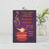 Uitnodigingen van Arabische Magic Lamp Party (Staand voorkant)