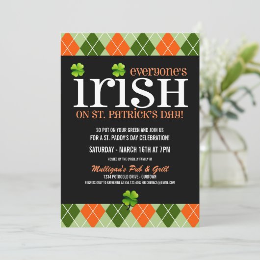 Uitnodigingen van Argyle St. Patricks Day (Staand voorkant)