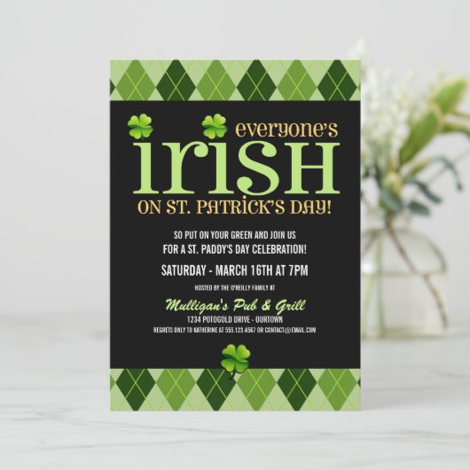 Uitnodigingen van Argyle St. Patricks Day (Staand voorkant)