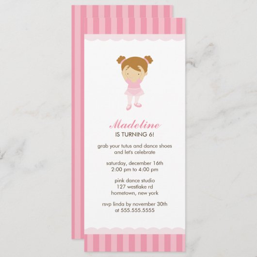 Uitnodigingen van balletpartijen (Voorkant / Achterkant)