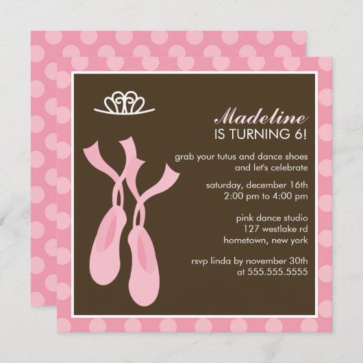 Uitnodigingen van balletpartijen (Voorkant / Achterkant)