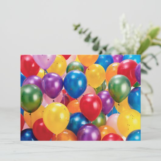 Uitnodigingen van Balloons (Staand voorkant)