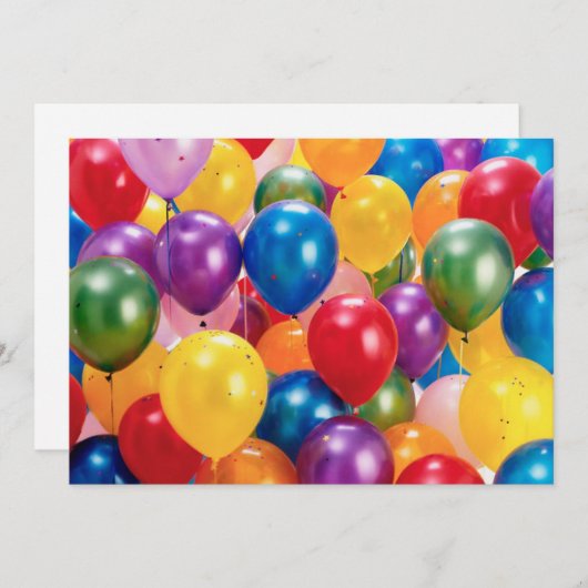 Uitnodigingen van Balloons (Voorkant / Achterkant)