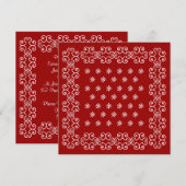 Uitnodigingen van Bandana Uitnodigingen tot Wester (Voorkant / Achterkant)