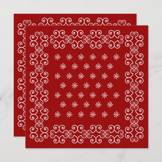 Uitnodigingen van Bandana Uitnodigingen tot Wester (Voorkant / Achterkant)