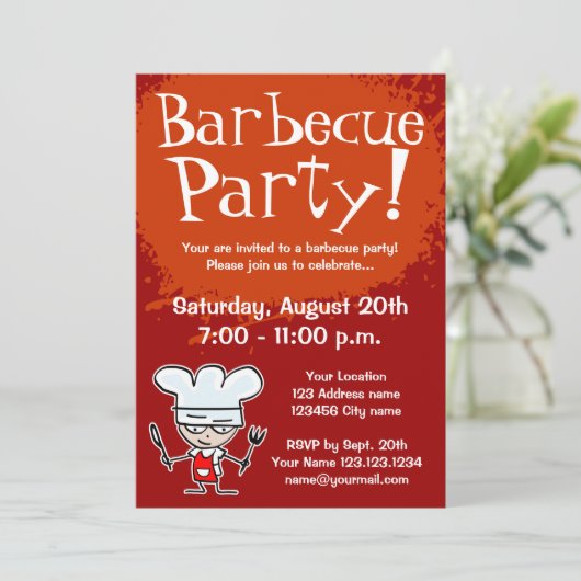 Uitnodigingen van barbecue-partijen | BBQ nodigt u (Staand voorkant)