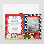 Uitnodigingen van Barnyard Birthday Party (Voorkant / Achterkant)