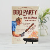 Uitnodigingen van BBQ Birthday Party (Staand voorkant)