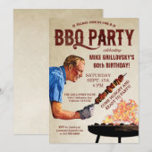 Uitnodigingen van BBQ Birthday Party (Voorkant / Achterkant)