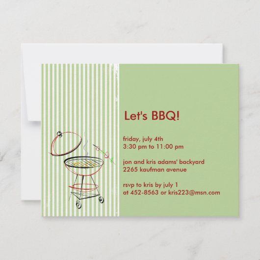 Uitnodigingen van BBQ-partijen (Voorkant)