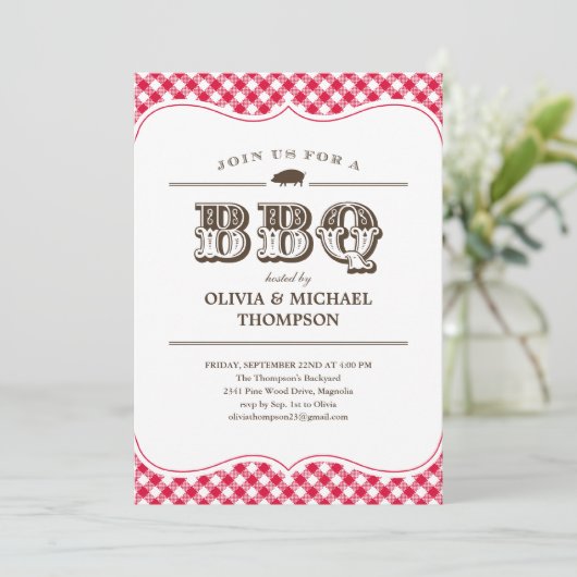 Uitnodigingen van BBQ-partijen (Staand voorkant)