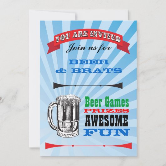Uitnodigingen van Beer Bash Birthday Party (Achterkant)