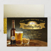 Uitnodigingen van Beer Birthday Party (Voorkant / Achterkant)