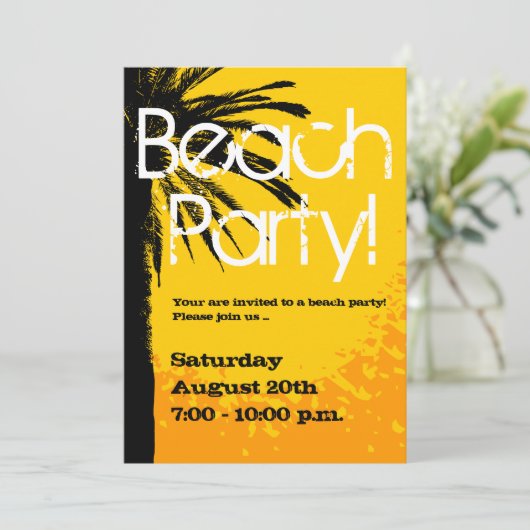 Uitnodigingen van beide partijen met palmzonsonder (Staand voorkant)