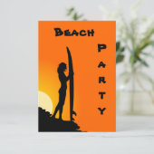 Uitnodigingen van beide partijen, surfer, oranje e (Staand voorkant)