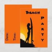 Uitnodigingen van beide partijen, surfer, oranje e (Voorkant / Achterkant)